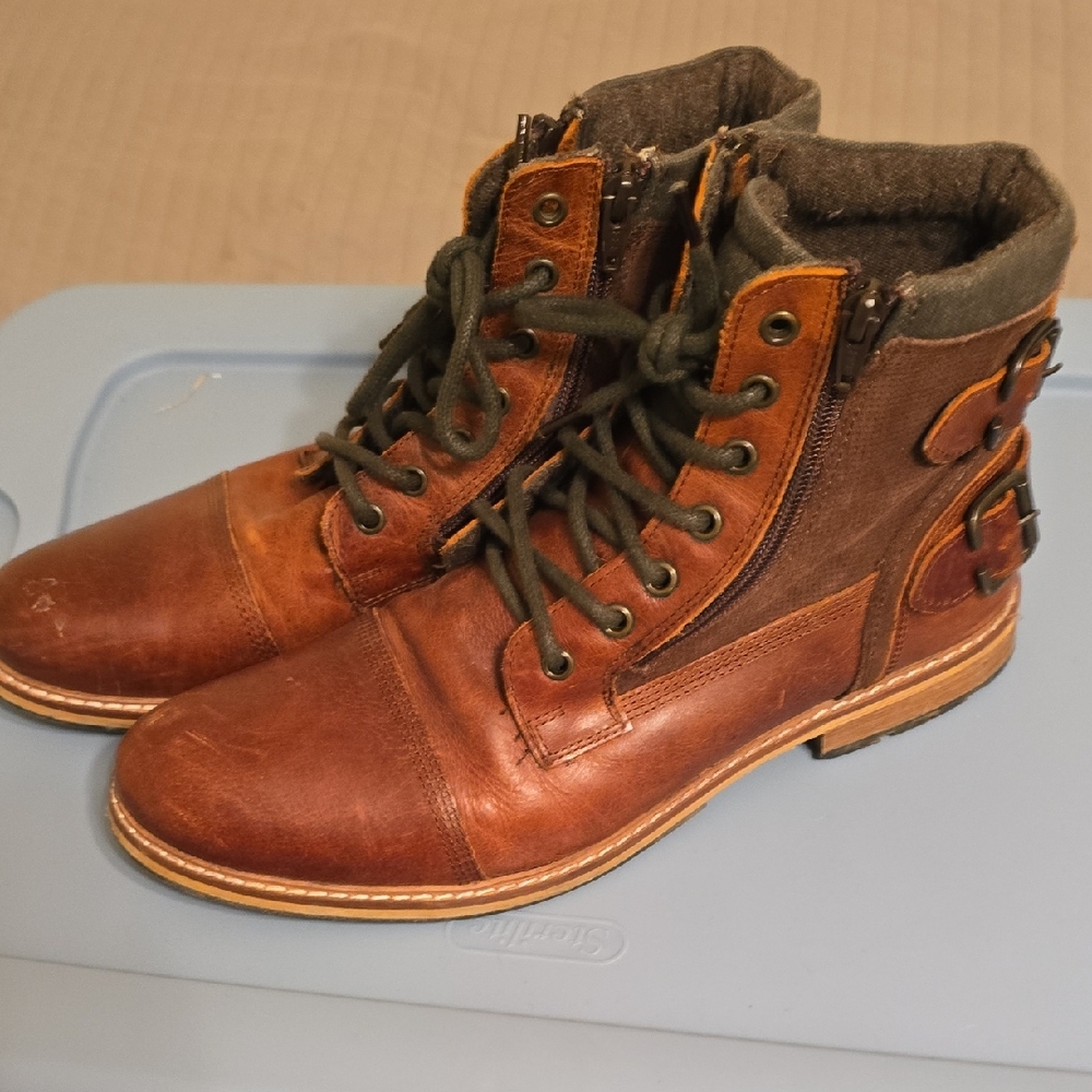 Crown Vintage Two-Tone Leather Boots